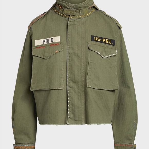 POLO RALPH LAUREN BOXY FIT DESTROYED-HEM FIELD JACKET s - Picture 6 of 7